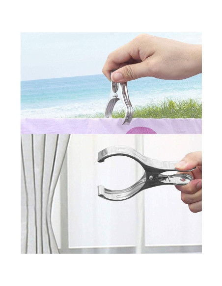 Paquete de 8 Pinzas de Acero Inoxidable Newraturner 11.9 cm