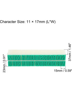 Sello de Letras Desmontable PATIKIL 26 Dígitos 17mm Plástico 2