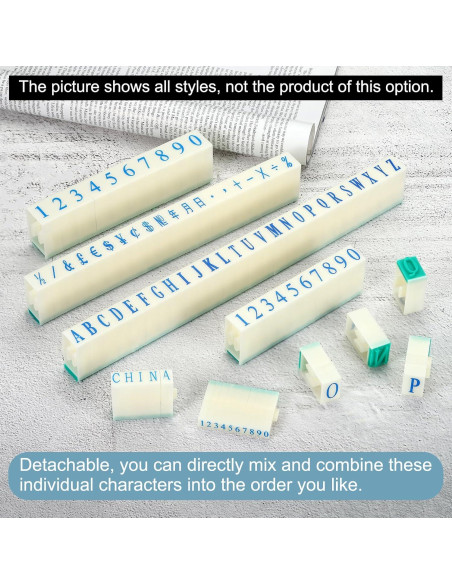 Sello de Letras Desmontable PATIKIL 26 Dígitos 17mm Plástico