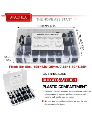 Kit de Tornillos y Tuercas M6 M8 M10 SHAOHUA 192PCS