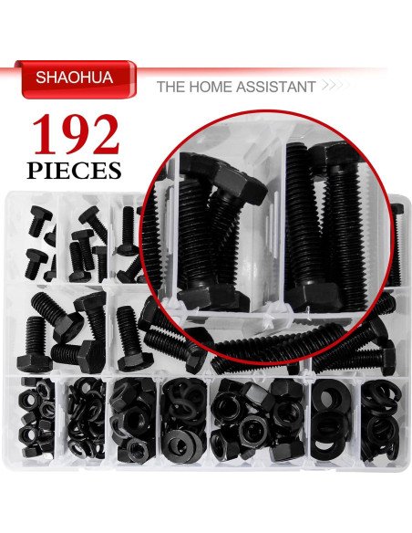 Kit de Tornillos y Tuercas M6 M8 M10 SHAOHUA 192PCS