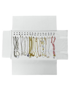 Organizador de Joyas de Viaje UnionPlus Beige 16 Compartimentos