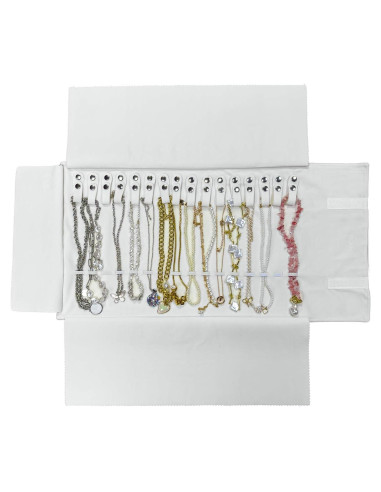 Organizador de Joyas de Viaje UnionPlus Beige 16 Compartimentos