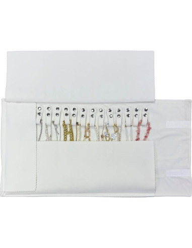 Organizador de Joyas de Viaje UnionPlus Beige 16 Compartimentos