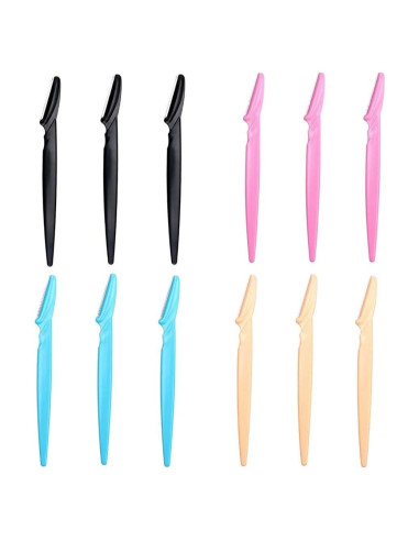 Rasuradora de Cejas iDeep 12 Pcs Acero Inoxidable Colores
