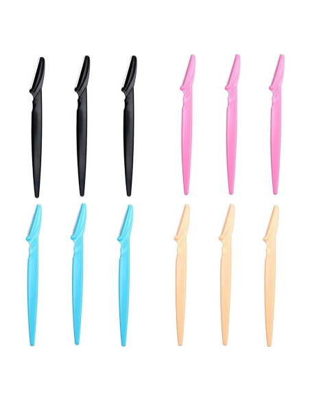 Rasuradora de Cejas iDeep 12 Pcs Acero Inoxidable Colores