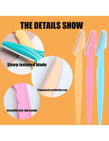 Rasuradora de Cejas iDeep 12 Pcs Acero Inoxidable Colores