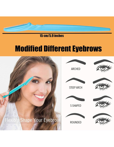 Rasuradora de Cejas iDeep 12 Pcs Acero Inoxidable Colores