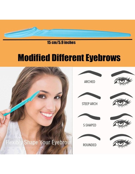 Rasuradora de Cejas iDeep 12 Pcs Acero Inoxidable Colores