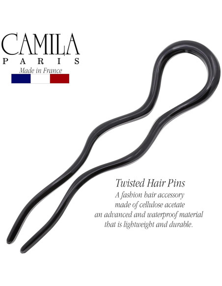Horquillas para el cabello Camila Paris CP3285-2, 2 piezas, negro