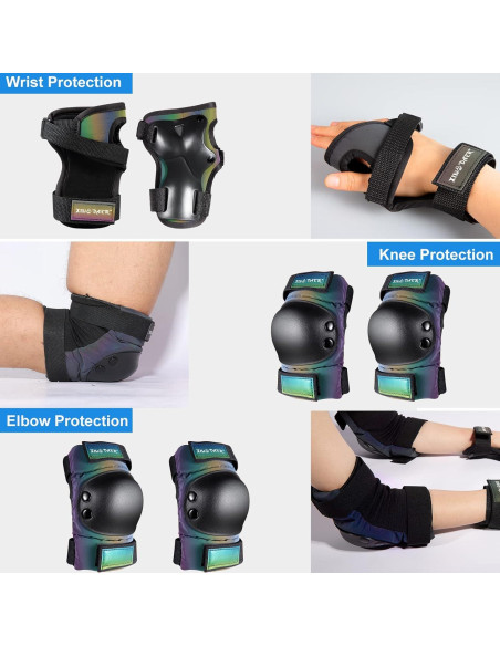 Conjunto de Protección XINDAER 3 en 1 para Patinaje - Rodilleras, Codilleras y Muñequera