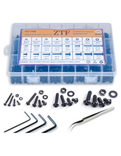 Kit de Tornillos M2 M3 M4 M5 ZTF con Tuercas y Arandelas 840PCS