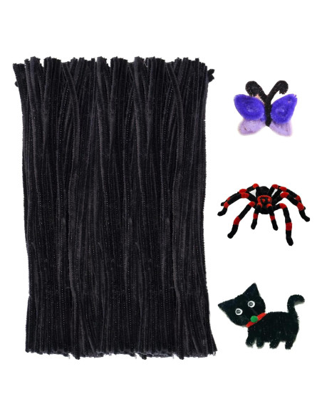 Limpiadores de Tuberías FirstKitchen 100pcs Chenilla Negra 30cm