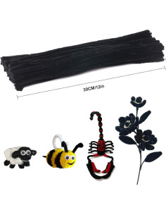 Limpiadores de Tuberías FirstKitchen 100pcs Chenilla Negra 30cm 2