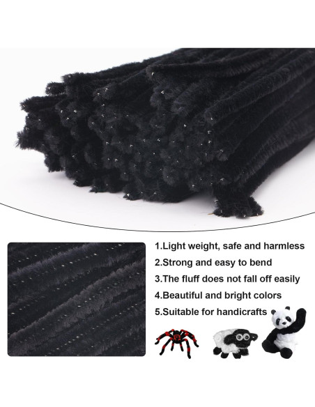 Limpiadores de Tuberías FirstKitchen 100pcs Chenilla Negra 30cm