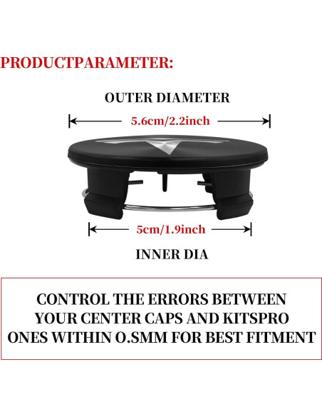 Knomix Tapas de Rueda para Tesla Model 3 y Y - 4 Piezas 56mm