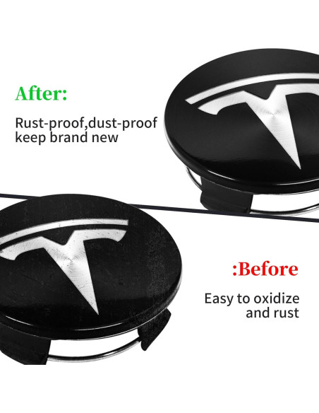 Knomix Tapas de Rueda para Tesla Model 3 y Y - 4 Piezas 56mm