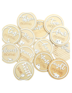 Cartel de Hito Mensual para Bebés Unonede - 13 Placas de Madera