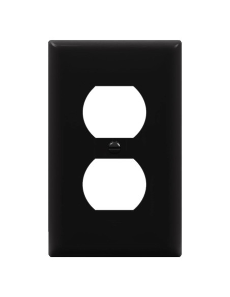 Placa de Pared Dúplex ENERLITES 11.43x7.01cm Negro
