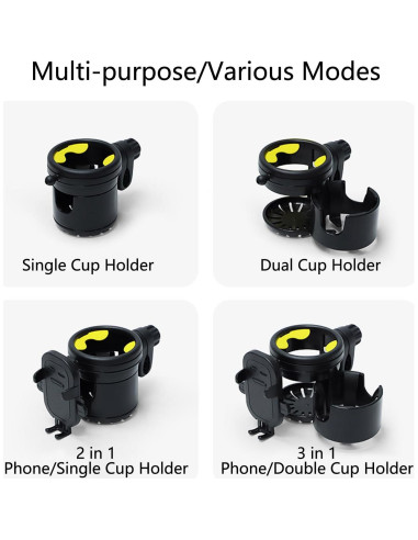 Soporte 3en1 para Tazas y Teléfono SteAnny - Negro