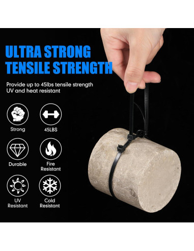 3000 Bridas de Cable Nylon Geosar 10.16-30.48 cm Negras