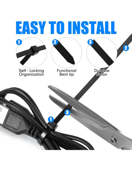 3000 Bridas de Cable Nylon Geosar 10.16-30.48 cm Negras