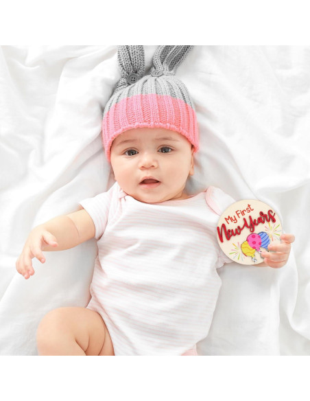 12 Tarjetas de Hitos para Bebés FYSUIMU Doble Capa Madera