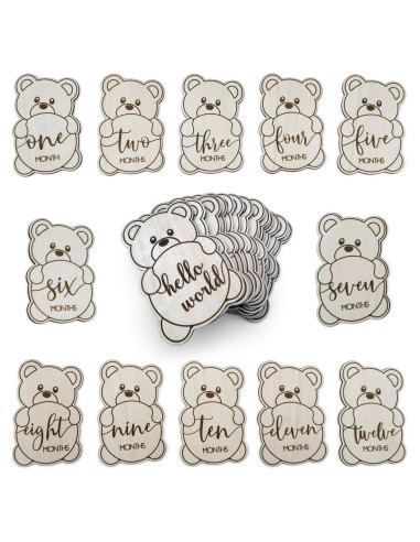 Tarjetas de Hitos Mensuales Bebés Oso de Peluche The Real Bossy Baby