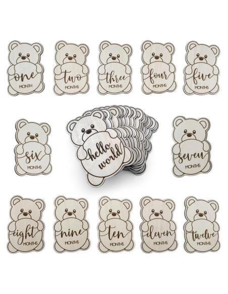 Tarjetas de Hitos Mensuales Bebés Oso de Peluche The Real Bossy Baby Tarjetas de Hitos Mensuales Bebés Oso de Peluche The Real Bossy Baby