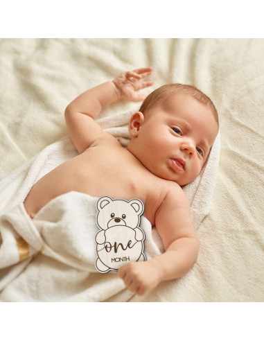 Tarjetas de Hitos Mensuales Bebés Oso de Peluche The Real Bossy Baby