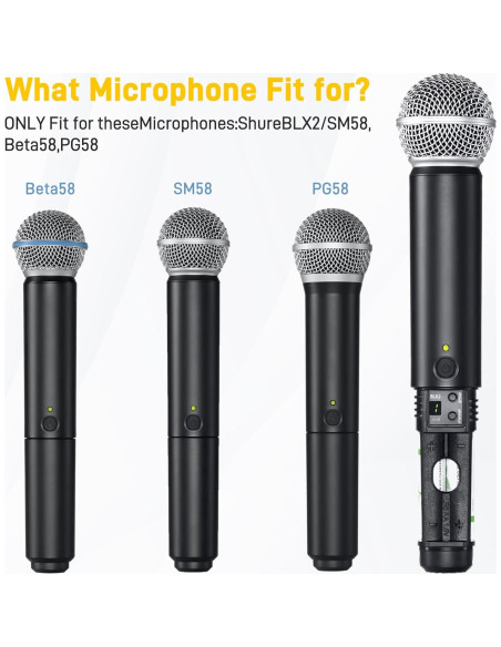 Cubierta de Batería Repuesto YIBEICO para Micrófono Shure BLX2/SM58