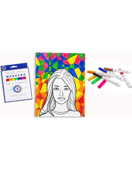 Marcadores Lavables Color Swell 8 Pack Anchos No Tóxicos