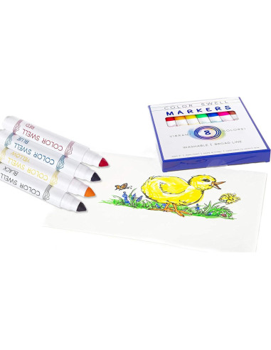 Marcadores Lavables Color Swell 8 Pack Anchos No Tóxicos