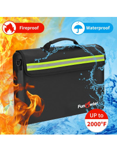 Bolsa y Caja de Seguridad a Prueba de Fuego FunOwlet - Grande y Pequeña 2