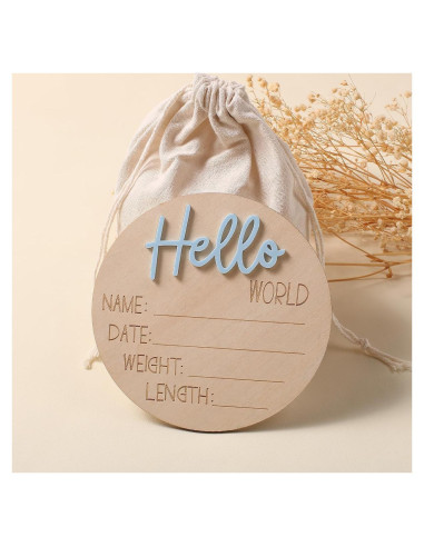 Cartel de Anuncio de Bebé Ylsteed 6" Azul - Tarjeta de Hitos