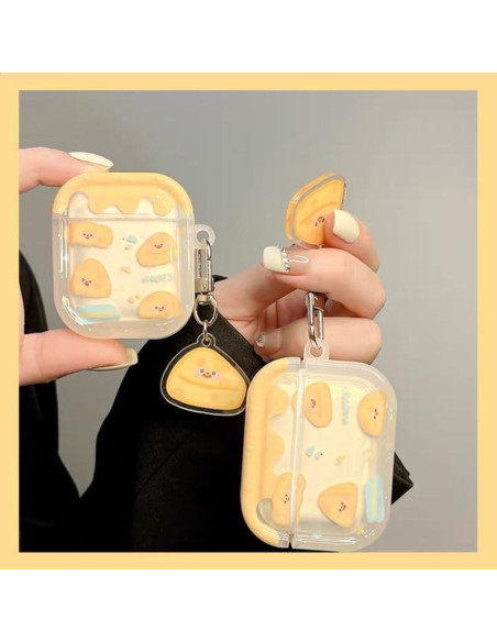 Funda Protectora Silicona Queso para AirPods 1/2 con Llavero