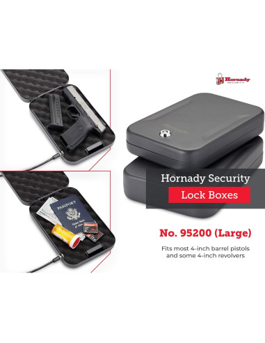 Caja de Seguridad Hornady 95200 para Armas y Valiosos 24.1x16.5cm
