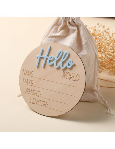 Cartel de Anuncio de Bebé Ylsteed 6" Azul - Tarjeta de Hitos