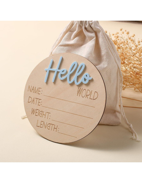 Cartel de Anuncio de Bebé Ylsteed 6" Azul - Tarjeta de Hitos