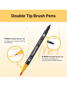 Marcadores de Pincel Doble Punta Tongfushop 60 Colores Acuarelables 2