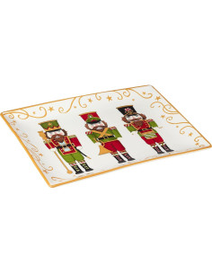 Plato Rectangular Cerámica Nutcracker Navidad 35.56x25.4cm 2