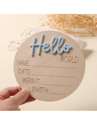 Cartel de Anuncio de Bebé Ylsteed 6" Azul - Tarjeta de Hitos