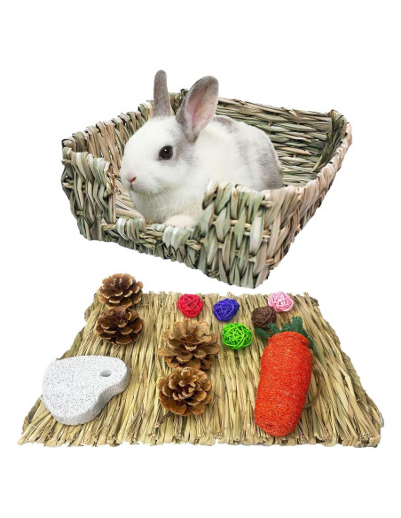 Cama de Hierba Natural Kathson para Conejos y Pequeños Animales