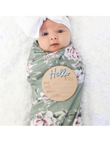 Cartel de Anuncio de Bebé Ylsteed 6" Azul - Tarjeta de Hitos