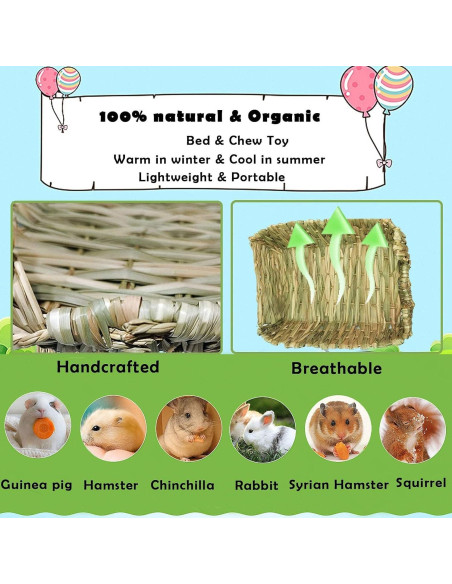 Cama de Hierba Natural Kathson para Conejos y Pequeños Animales