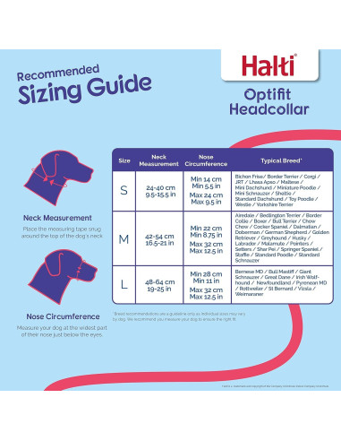 Collar de Cabeza HALTI OptiFit para Perros Pequeños - Ajustable y Reflectante