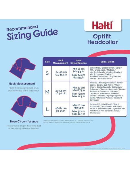 Collar de Cabeza HALTI OptiFit para Perros Pequeños - Ajustable y Reflectante