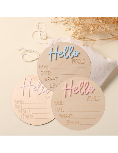 Cartel de Anuncio de Bebé Ylsteed 6" Azul - Tarjeta de Hitos