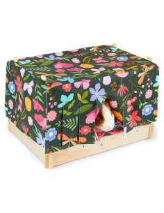 Cama para Cobayas Glittme con Cortina y Alfombrilla Impermeable