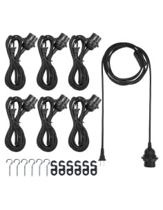 Kit de Luz Colgante Enchufable Hortsun 6 Paquetes E26/E27 3.6m